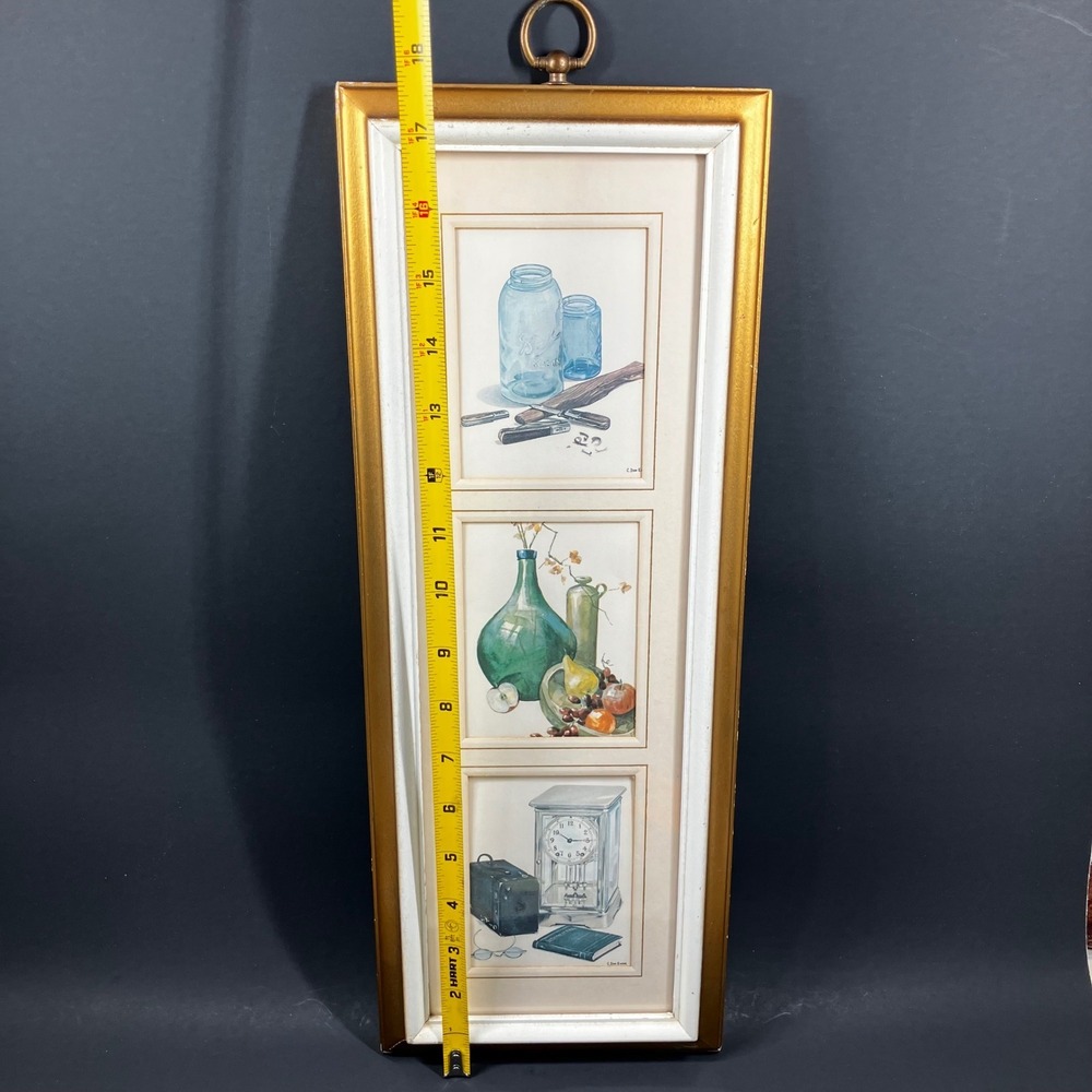 Vintage Cape Shore Framed Note Cards Triptych - Henk Bos & Don Ensor Still Life - Picture 15 of 16
